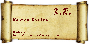 Kapros Rozita névjegykártya